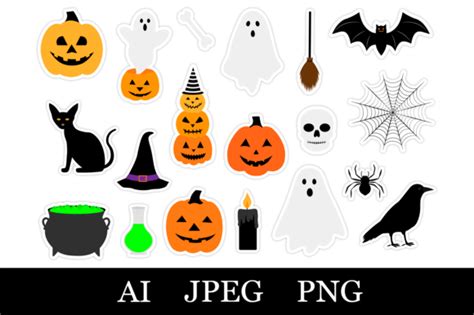 Halloween Stickers Printable Png Graphic By Shishkovaiv Creative Fabrica