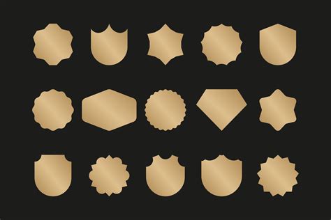 Set Of Golden Shape Of Badge Label Emblem 36163704 Vector Art At