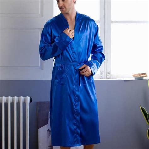 Peignoir Satin Homme Bleu Lectrique Peignoir Original