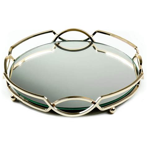 Uxury Round Gold Mirrored Metal Serving Tray Buy High Quality Metal