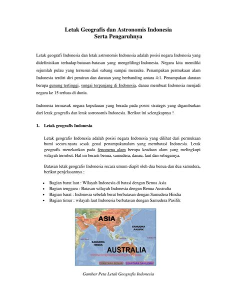 Solution Letak Geografis Dan Astronomis Indonesia Serta Pengaruhnya