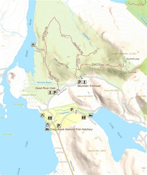 great pond mountain map – Maine by Foot