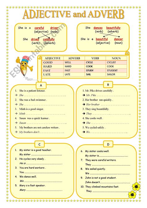 Adverbs And Adjectives Worksheets Martin Lindelof