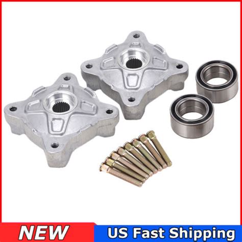 Front Rear Wheel Hubs Bearings Studs Kits Set For Polaris Rzr