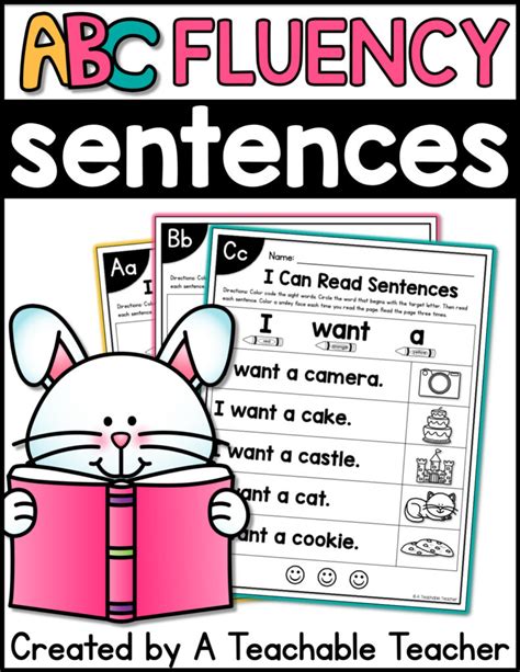 Abc Fluency Sentences A Teachable Teacher