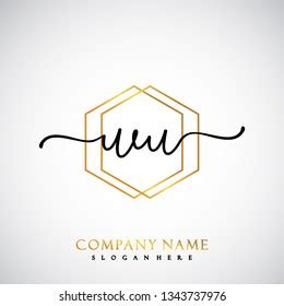 Wu Initial Handwriting Logo Template Vector Stock Vector Royalty Free