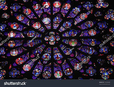 Gothic Rose Window Notre Dame Cathedral Paris Stock Photo 16328488