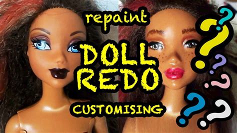 Doll Repaint Barbie Makeup Redo Transformation Customising Youtube