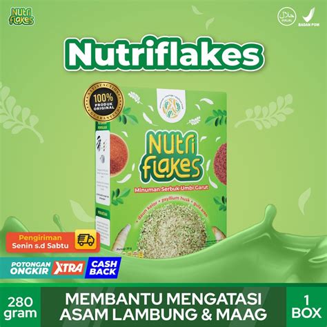 Jual NUTRIFLAKES Original Sereal Umbi Garut Solusi Asam Lambung Dan