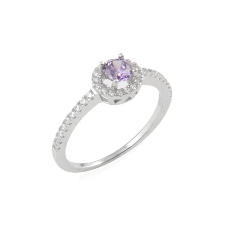 Bague AÉLYS en Argent 925 1000 et Oxyde Blanc et Violet AE BA6OZ0036