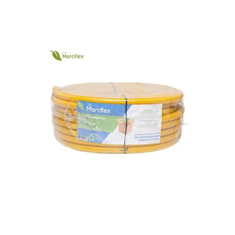 Conduíte Corrugado Reforçado 3 4 Rolo 50 metros 25mm Amarelo Marcflex