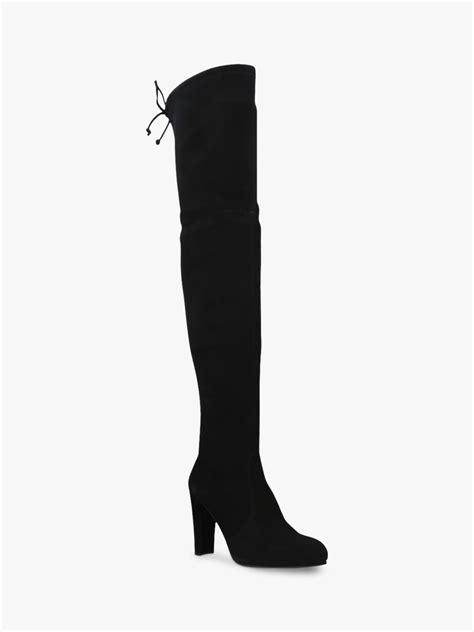 Stuart Weitzman Highland Over The Knee Boots Black Suede Stuart