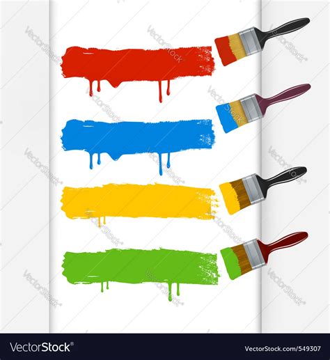 Colorful Paint Brushes Royalty Free Vector Image