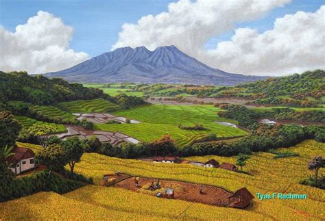 landscape  priangan  painting  tyas febrian rachman saatchi art