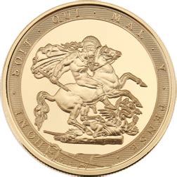 Pre Owned 2017 UK Quintuple Sovereign 5 Gold Brilliant Uncirculated