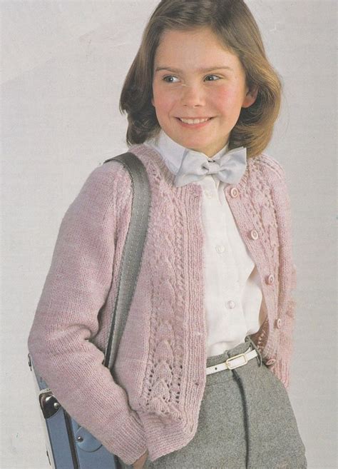 Girls Cardigan Knitting Pattern Pdf Childrens And Toddlers 22 24 26