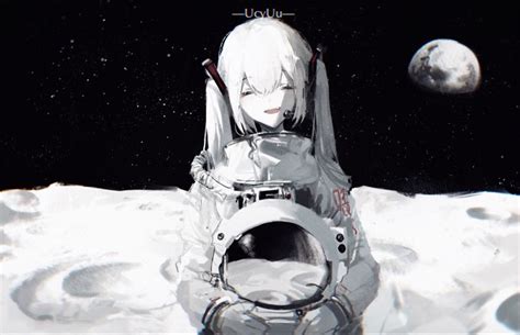 An Astronaut Is Sitting On The Moon