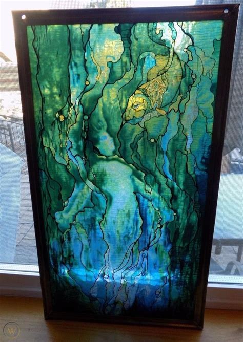 Glassmasters Louis Comfort Tiffany Mermaid Stained Glass Suncatcher Window Art 1849337960