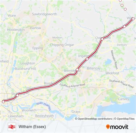 Greater Anglia Route Schedules Stops Maps Witham Essex Updated