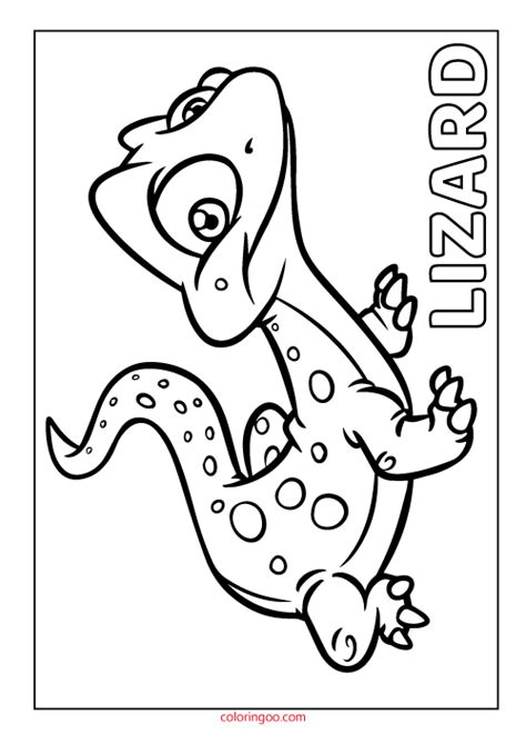 Printable Lizard Coloring Page Pdf For Kids