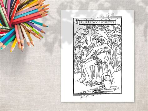 Printable Coloring Page Our Lady Of Sorrows Catholic Coloring Page Printable Coloring Page