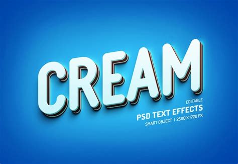 Premium PSD Cream 3d Text Effect Template