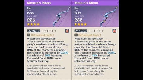 Mouun S Moon Weapon Appearance Base Vs Ascended In Genshin Impact