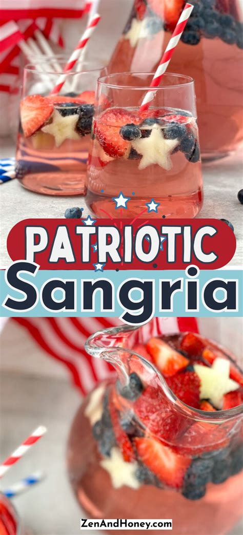 Red White And Blue Sangria Zen And Honey Recipe Th Of July