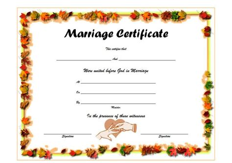 Marriage Certificate Editable Templates Free 10 Best Ideas