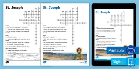 St Joseph Crossword Activity L Enseignant A Fait Twinkl