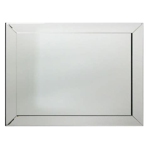 Shop Allen Roth 24 In X 30 In Mirrored Beveled Rectangle Frameless French Wall Mirror At