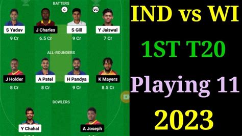 Ind Vs Wi 1st T20 Match Dream11 Prediction Team Kaise Banaye Youtube