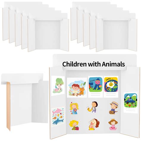 Buy 12 Pieces 14 X22 Trifold Board With Header White Paperboard Display Board Tri Fold Foldable