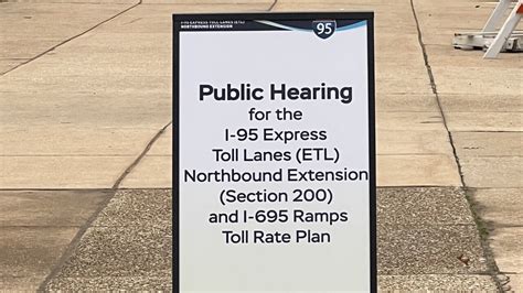 Hearings On Price Of Toll Lane Extensions On I 95 Northbound And I 695