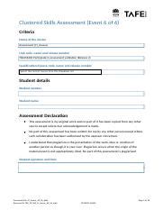 Cl Assess AE Sk 6of6 Docx Clustered Skills Assessment Event 6 Of 6