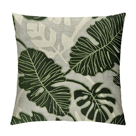 ARISTURING Tropical Green Leaves Pillow Covers Modern Botanical Palm