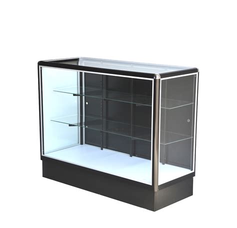 Al16b Assembled Fixturedisplays Black Aluminum Showcase Full Vison 70 Inch Frame Shelf Retail