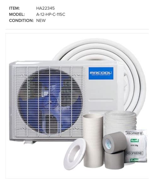 Mrcool Easy Pro Diy K Btu Ductless Mini Split Heat Pump Ac Ft