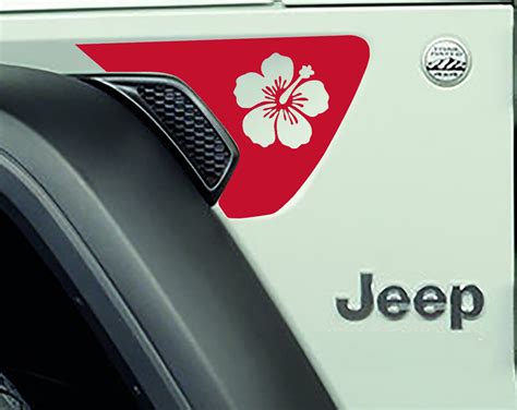 Jeep Wrangler Jl Jlu Jt Hawaiian Hibiscus Flower Fender Vent Decall