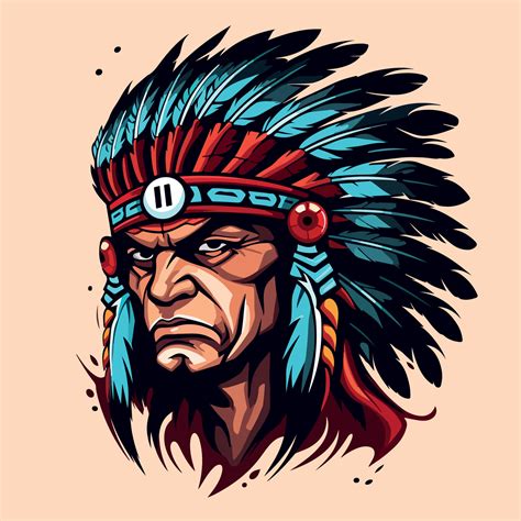 Apache Indian Warrior Head Logo Mascot Vector Illustration 27576368