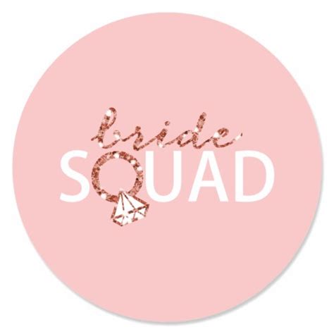 Big Dot Of Happiness Bride Squad Rose Gold Bridal Shower Party Circle Sticker Labels 24 Ct 24