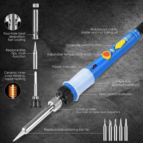 Cheap W Electric Soldering Iron Kit Set Temperature Adjustable V