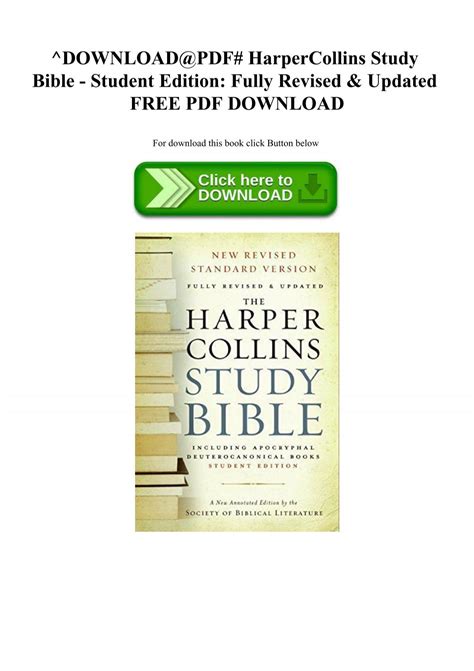 ^DOWNLOAD@PDF# HarperCollins Study Bible - Student Edition Fully