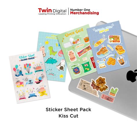 Jual Twindigital Cetak Sticker Sheet Pack Kiss Cut Sticker Sheet Hp Laptop Stiker Sheet Pack