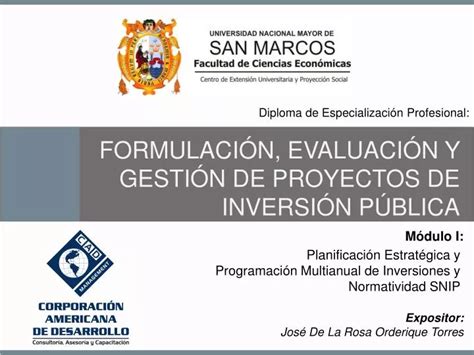 Ppt Formulaci N Evaluaci N Y Gesti N De Proyectos De Inversi N