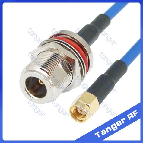 N Female Waterproof To RP SMA Male RF Connector With RG402 RG141 RG 402