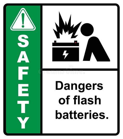 Do Not Approach The Arc Flash Batterysafety Sign Stock Illustration