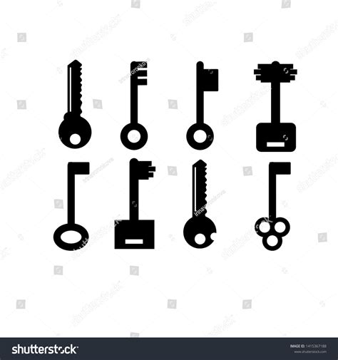 types keys home simple flat stock vector royalty