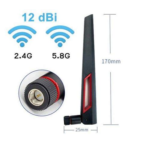 Yüksek Kazançlı Wi Fi Modem Anteni 12dBi Dual Band SMA Erkek