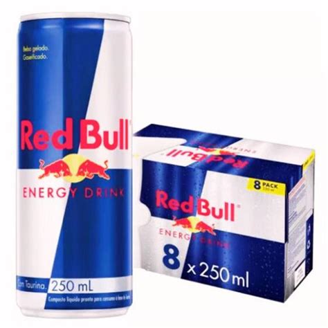 Energético Red Bull Lata Pack Com 8 Unidades 250ml Cada Bebida